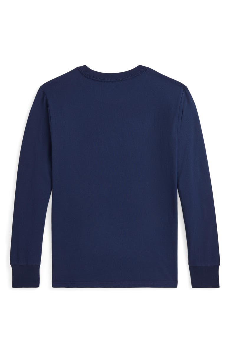Polo Ralph Lauren Kids' Embroidered Dog Print Long Sleeve Graphic T-Shirt, Alternate, color, Navy
