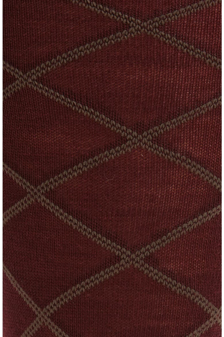 Diamond Pattern Wool Blend Dress Socks, Alternate, color, BURGUNDY