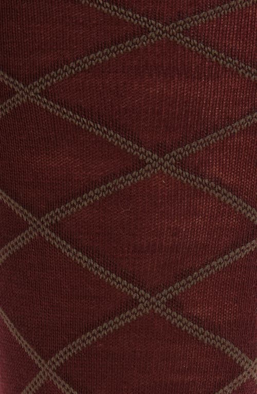 Nordstrom Diamond Pattern Wool Blend Dress Socks In Burgundy