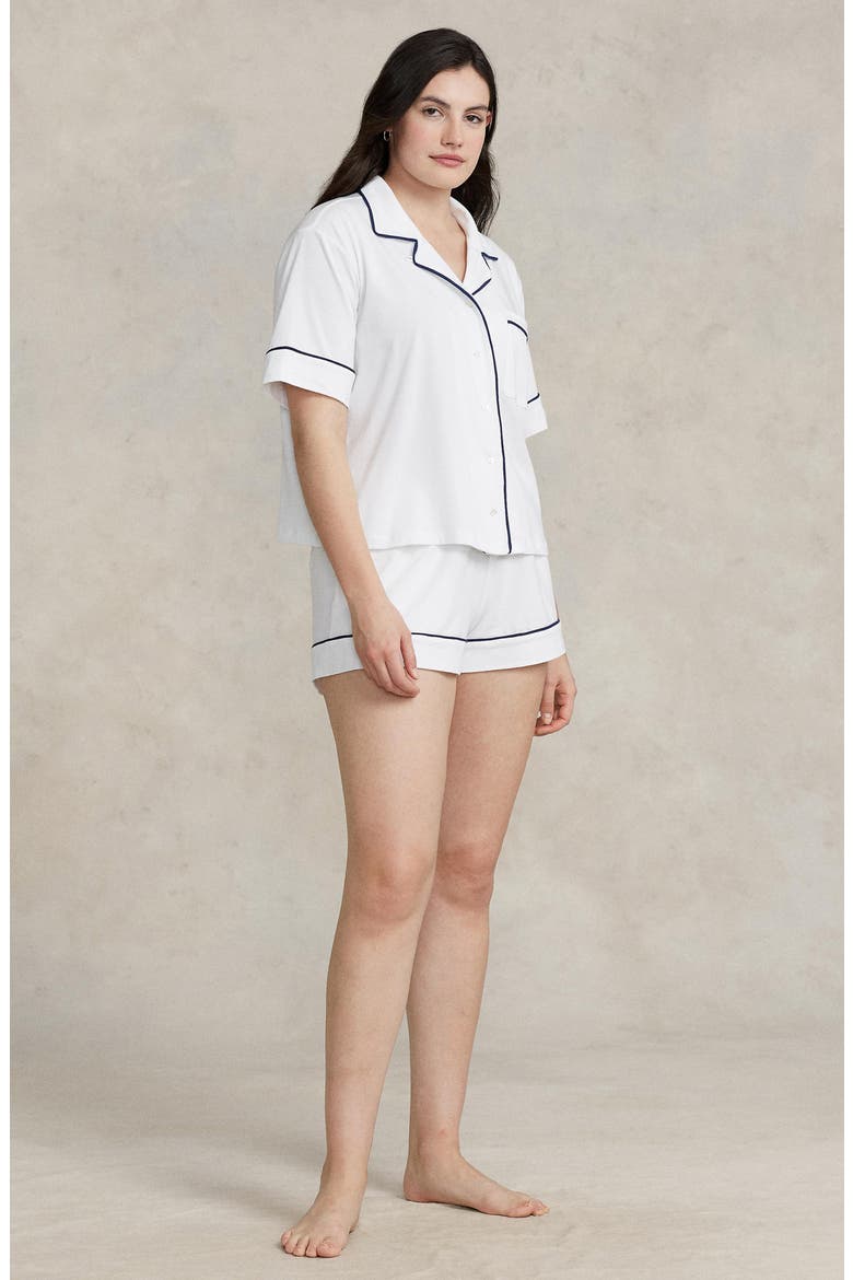 Cotton Blend Short Pajamas, Alternate, color, WHITE CLOUD