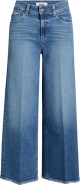 PAIGE Sasha High Waist Ankle Wide Leg Jeans