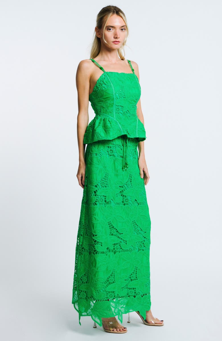 CIEBON Lori Lace Midi Skirt, Alternate, color, Green