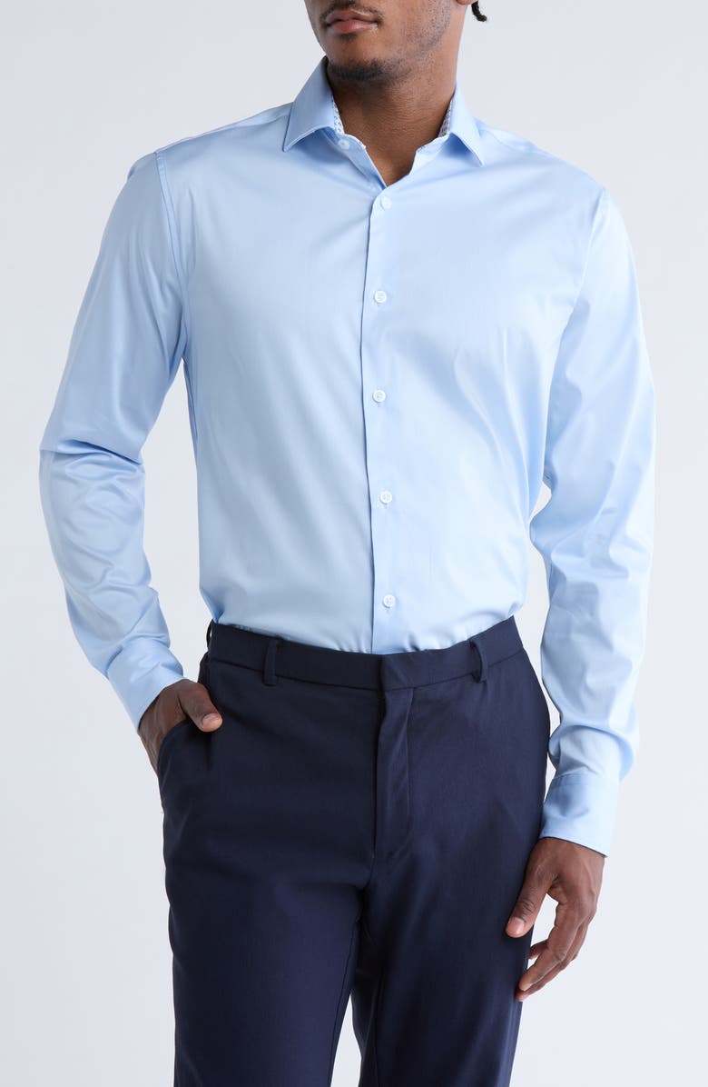 Ted Baker London Slim Fit Dress Shirt, Main, color, Blue