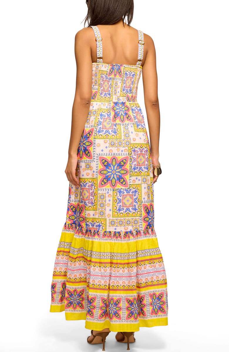 Ramy Brook Alora Tile Print Sleeveless Dress, Alternate, color, White Piazza
