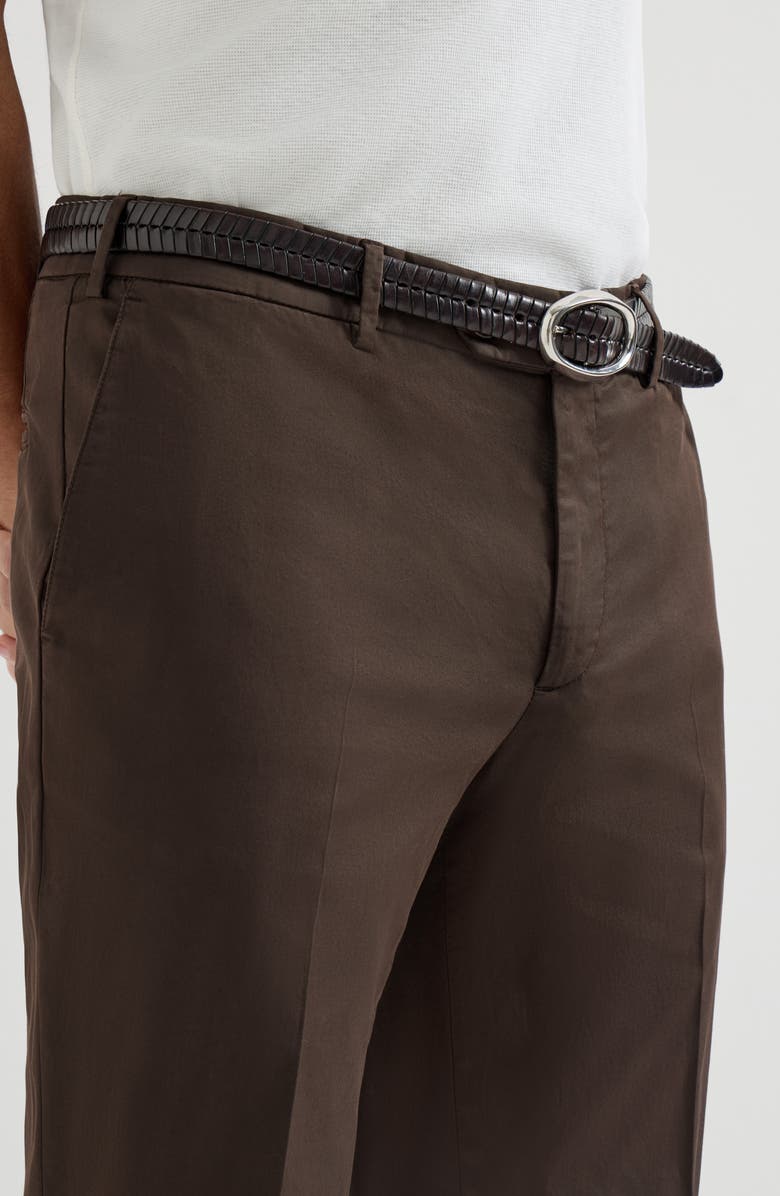 Brunello Cucinelli Italian fit trousers, Alternate, color, Brown