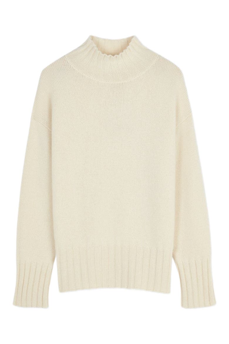 Relaxed-Fit Cashmere Turtleneck, Alternate, color, off white