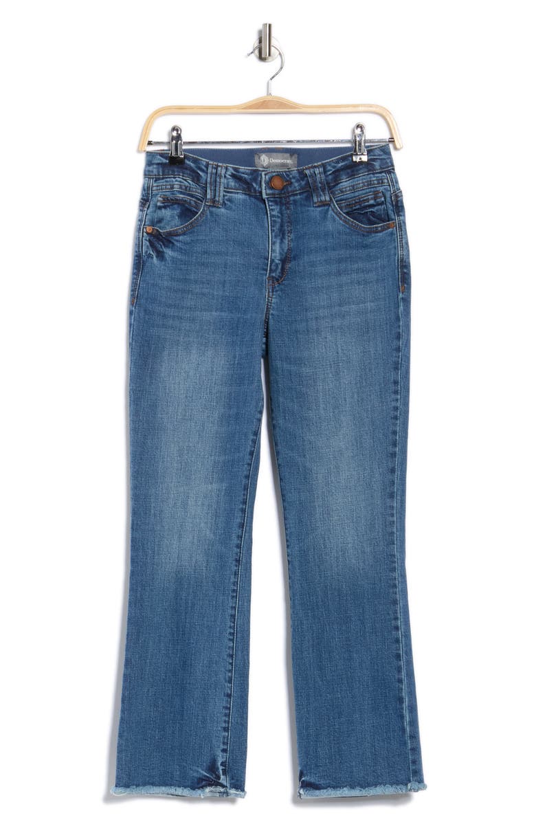 Fray Hem Crop Flare Leg Jeans