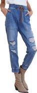 Bella Dahl Ripped High Waist Denim Joggers