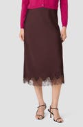 French Connection Ennis Satin Lace Midi Skirt