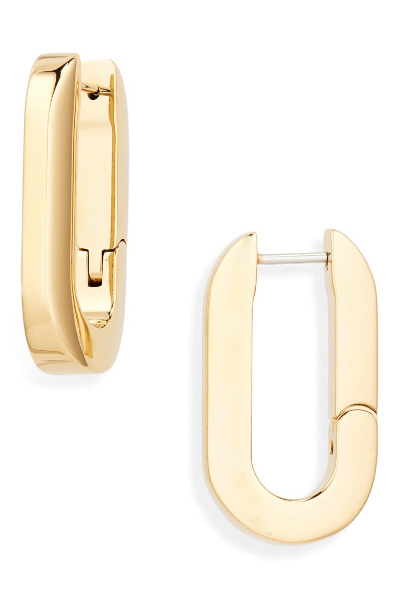 U-Link Hoop Earrings, Main, color, HIGH POLISH GOLD