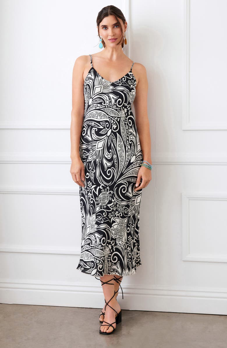 Karen Kane Printed Bias Cut Slipdress, Alternate, color, Print