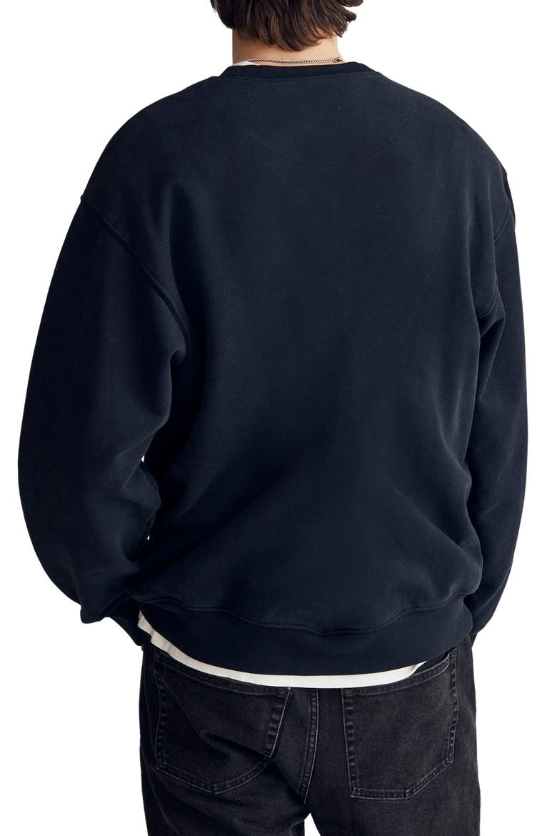 Brushed Terry Crewneck Sweatshirt, Alternate, color, TRUE BLACK