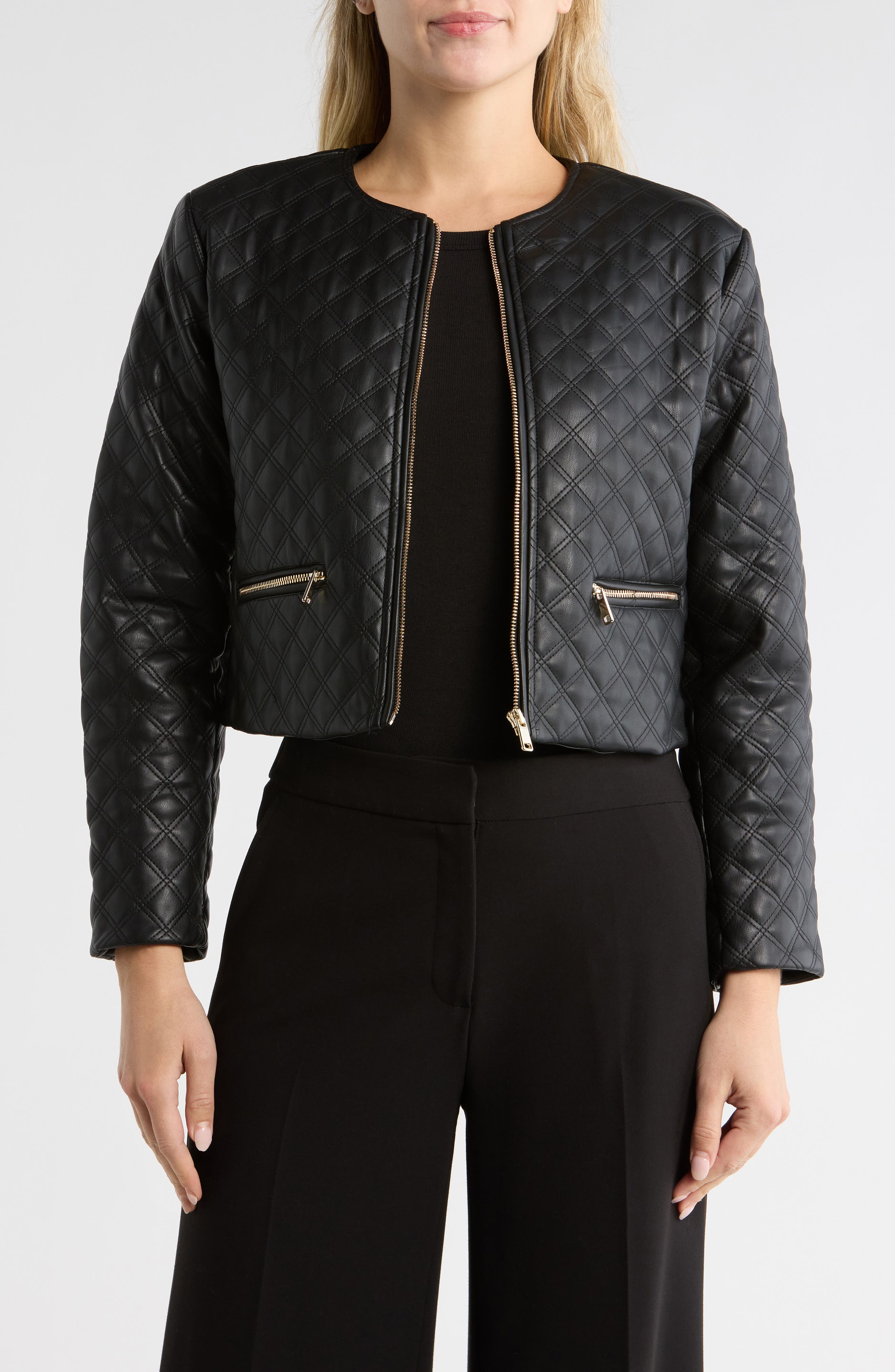 JASON WU Cropped Faux Leather Bomber Jacket | Nordstromrack
