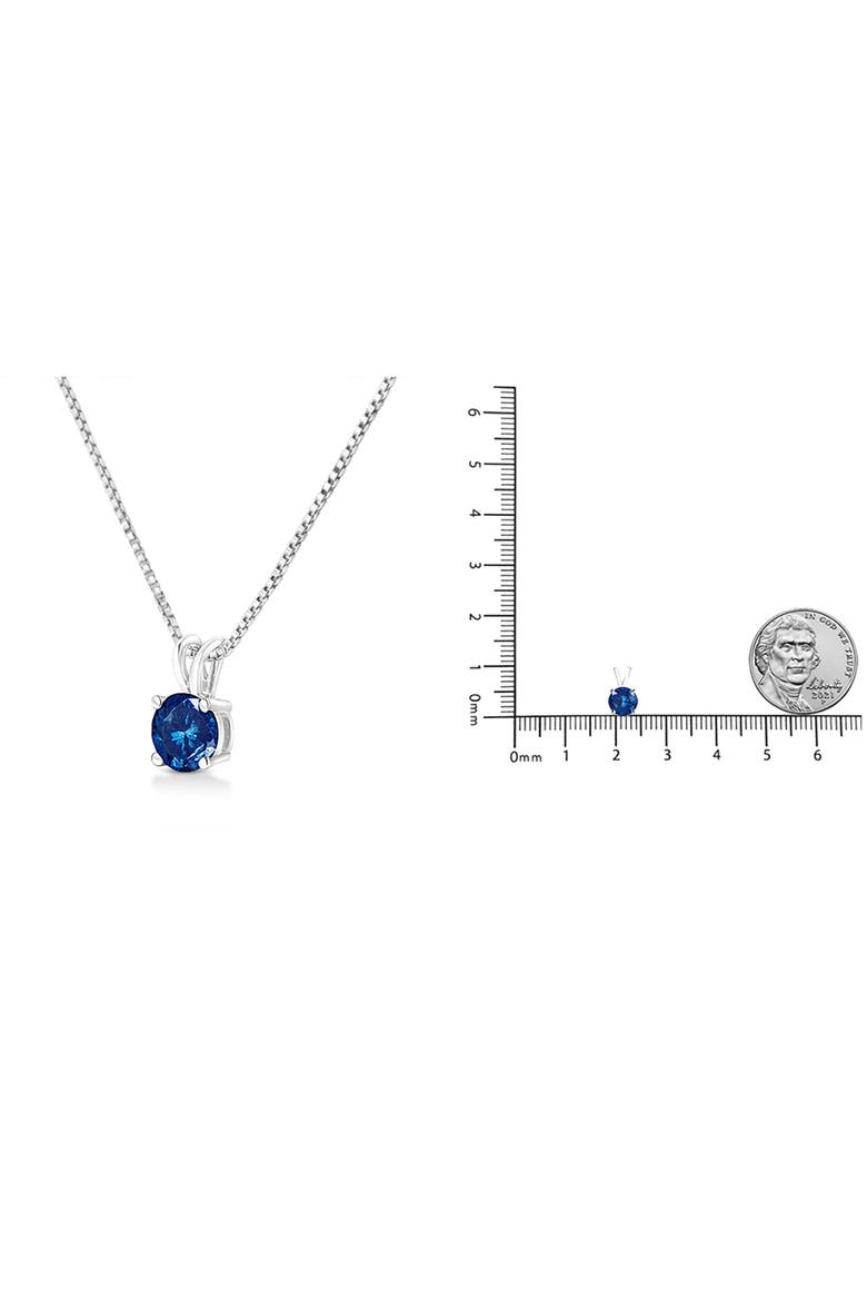 14K White Gold 1/2 Cttw Colored Lab Grown Diamond Solitaire Pendant Necklace, Alternate, color, Blue Diamond