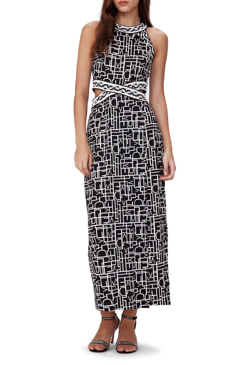 Zeus Logo Print Dress, Main, color, LOGO LOVE BLACK/CHAIN