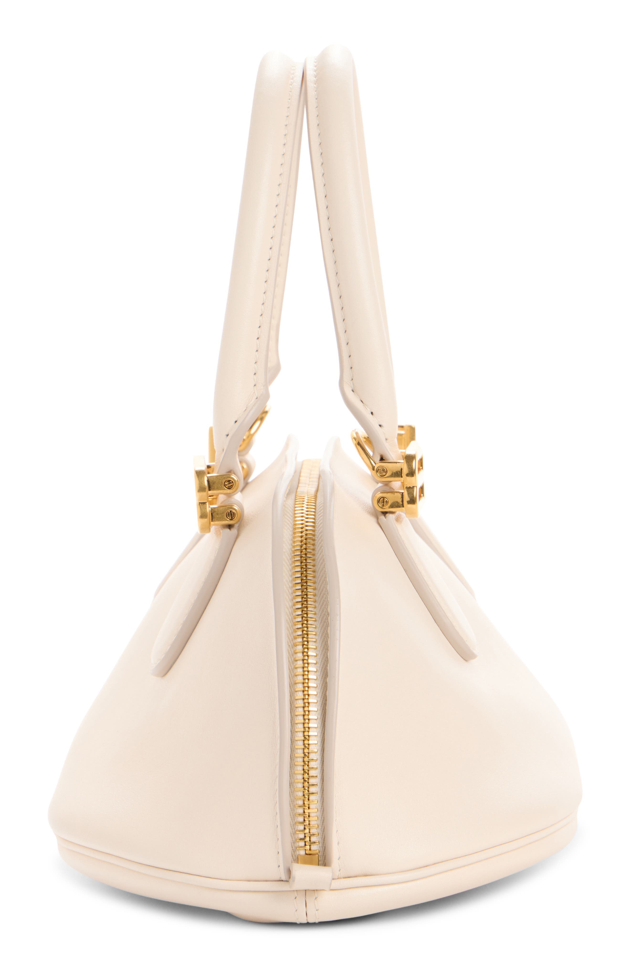 Mini Bolero Leather Bowling Bag, Alternate, color, CREAM/ BISCUIT