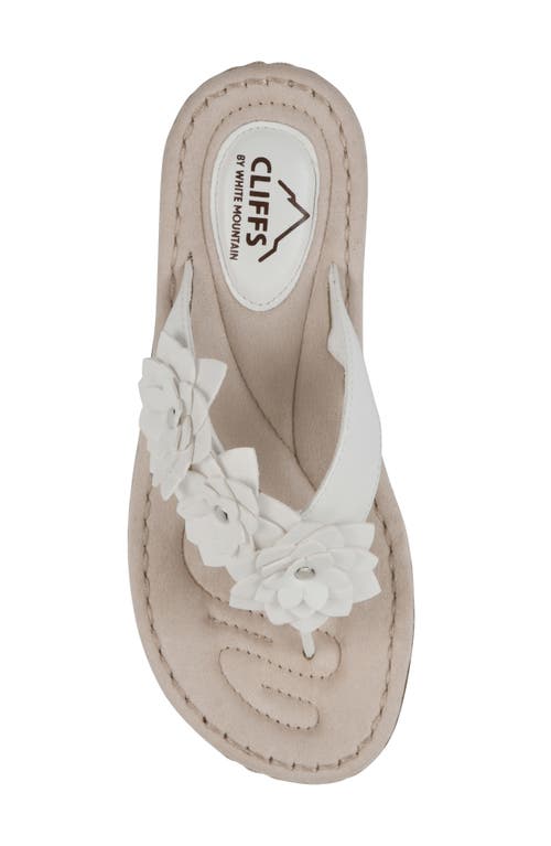 Cliffs By White Mountain Content Wedge Sandal In White Smooth