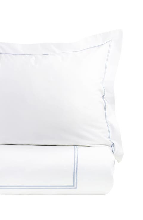 Dual Stripe Embroidered 600 Thread Count Cotton Duvet Set