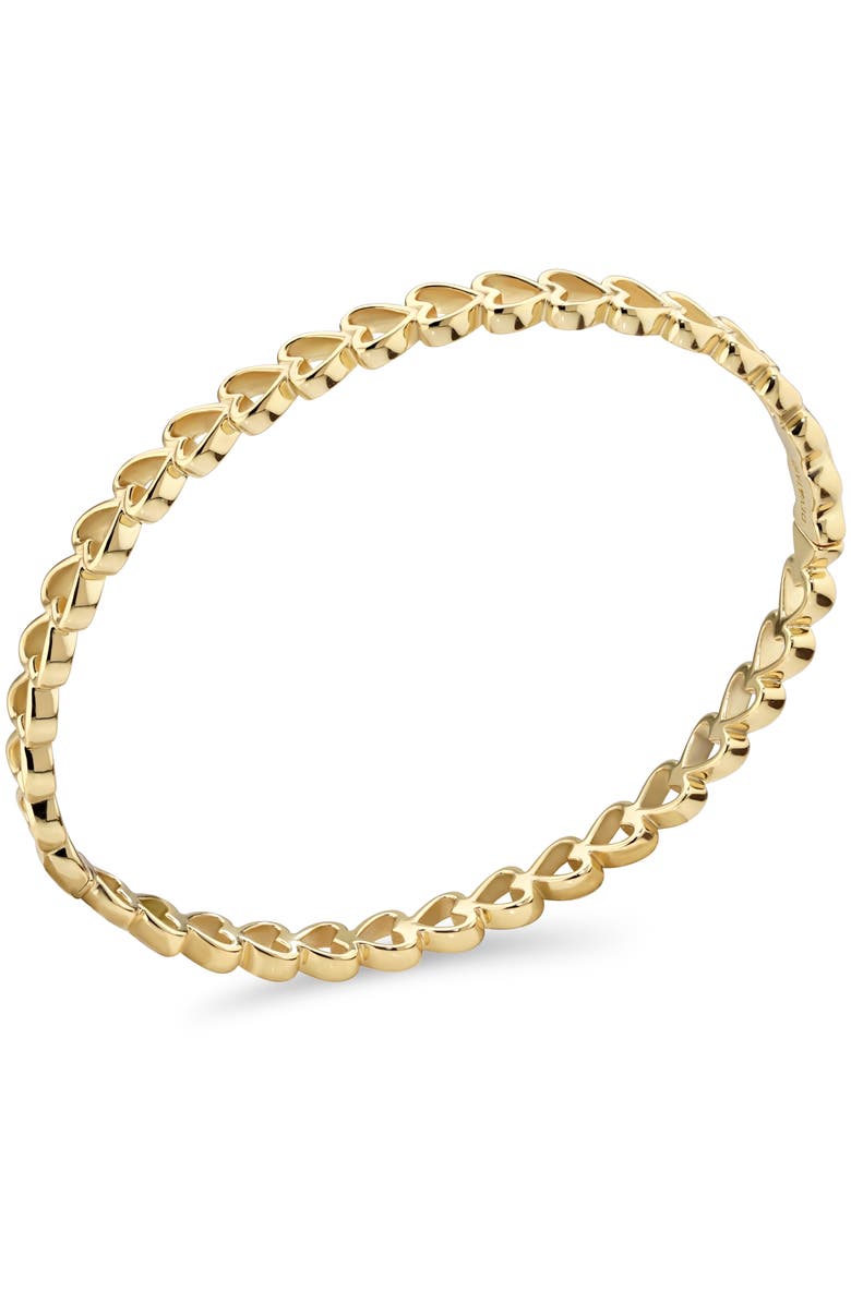 DEVATA Open Heart Bangle Bracelet in Gold Plated Sterling Silver, Alternate, color, Yellow Gold