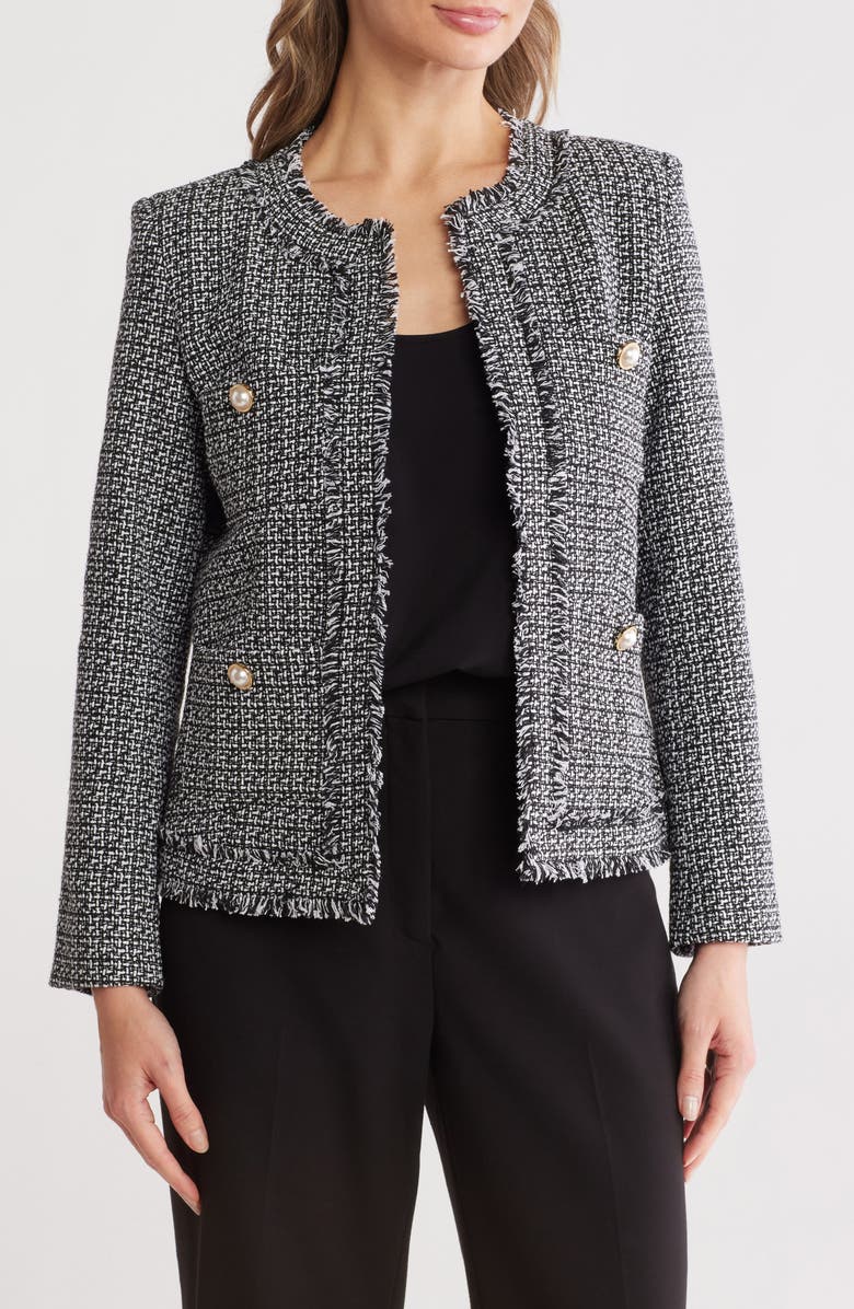 Nanette Lepore Bouclé Tweed Jacket, Main, color,
