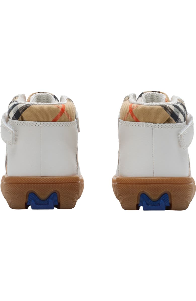 Burberry Check and Leather High-top Sneakers, Alternate, color, Sand