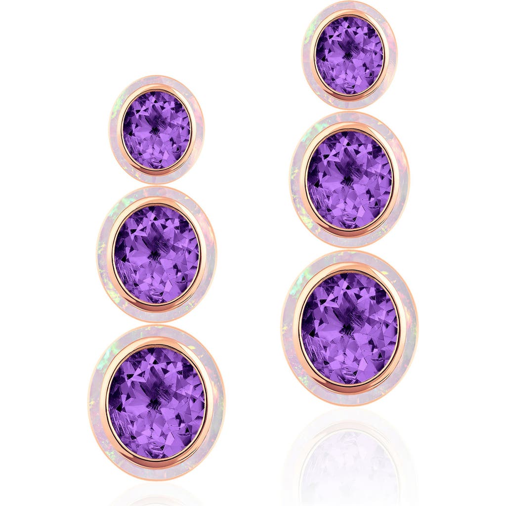 Goshwara Melange 3-tier Drop Earrings In Purple