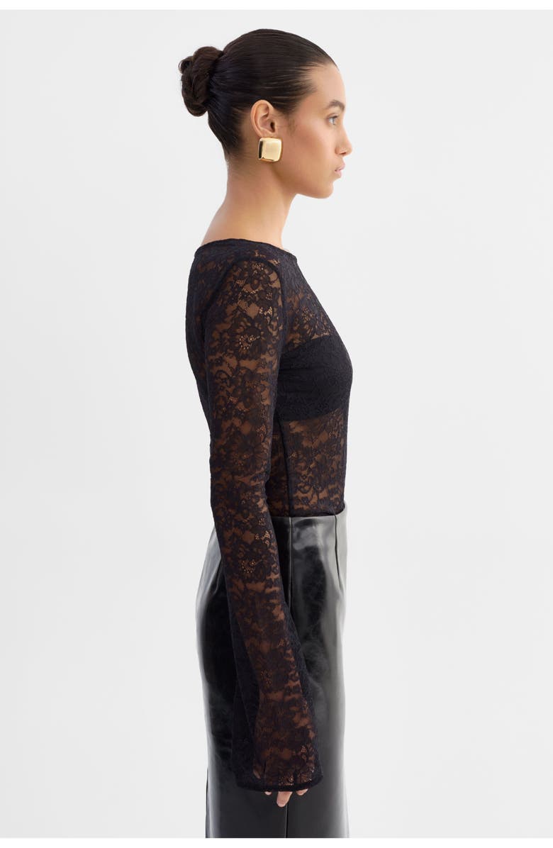 LAMARQUE Amelia | Lace Long Sleeve Top, Alternate, color, Black