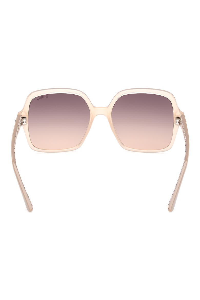 Square Sunglasses, Alternate, color, SHINY BEIGE / GRADIENT BROWN
