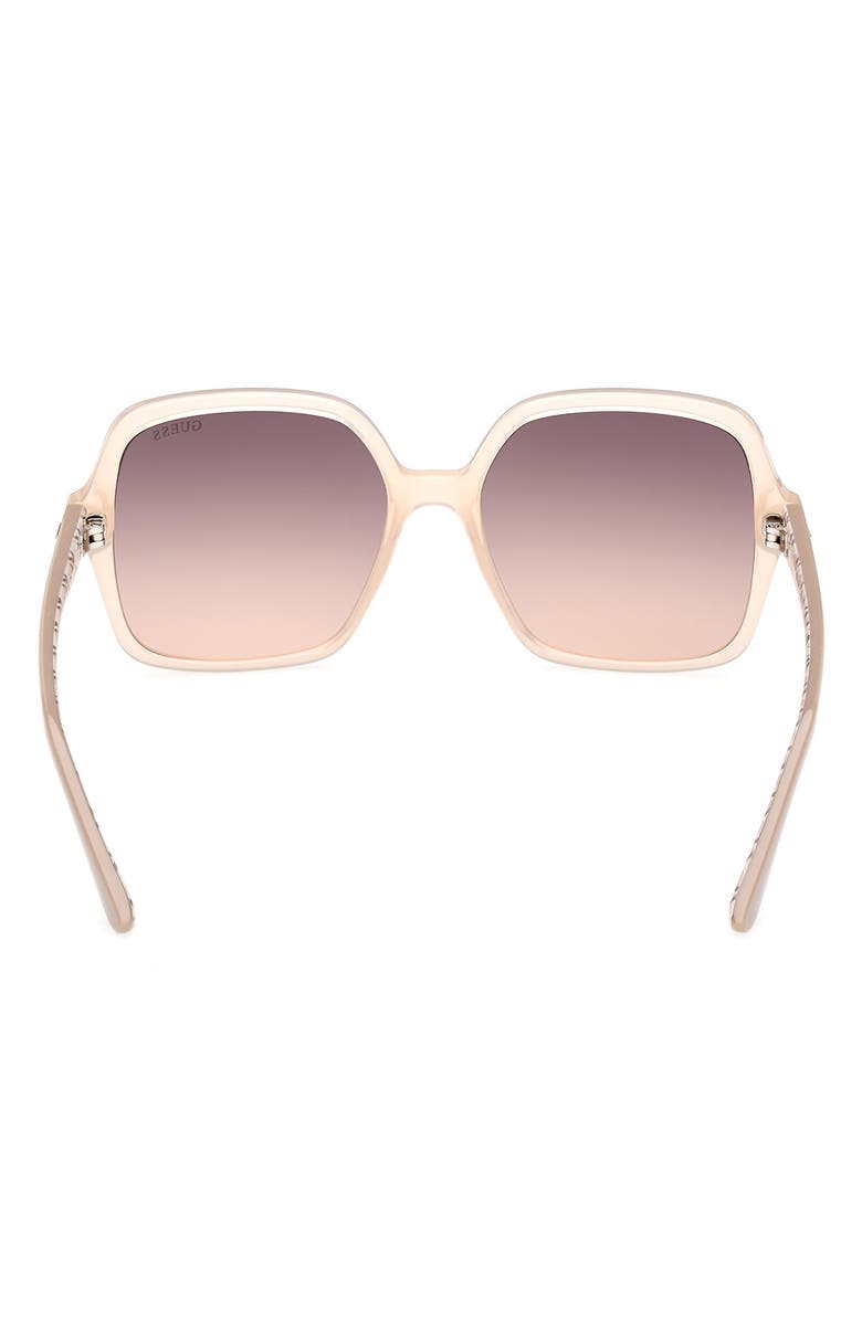GUESS Square Sunglasses, Alternate, color, Shiny Beige / Gradient Brown