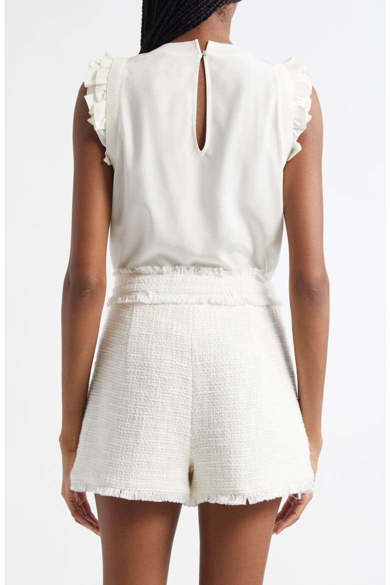 Lenore Ruffle Sleeve Silk Top, Alternate, color, IVORY