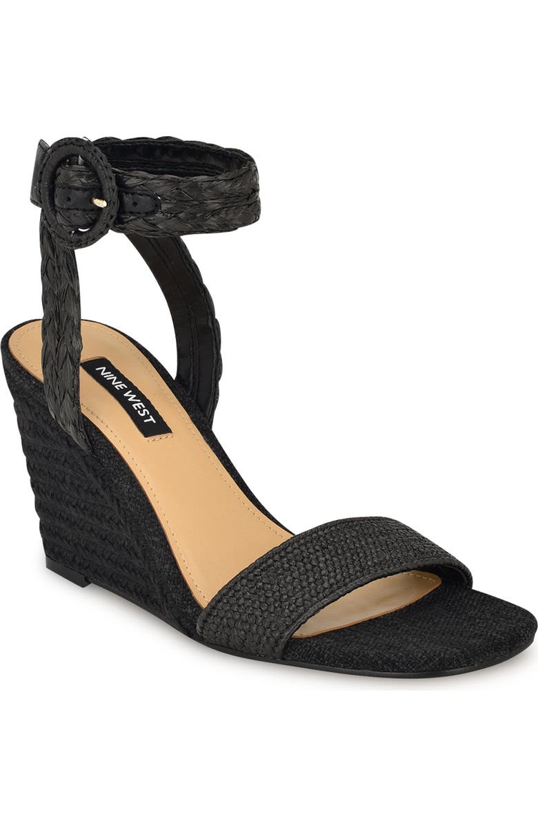 Nine West Nerisa Ankle Strap Espadrille Wedge Sandal, Main, color,