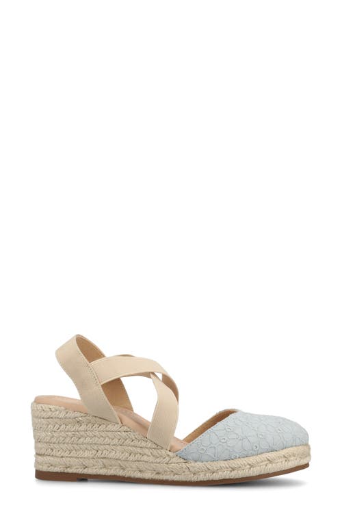 Journee Collection Women's Ashlee Espadrille Platform Wedge Sandals In Blue