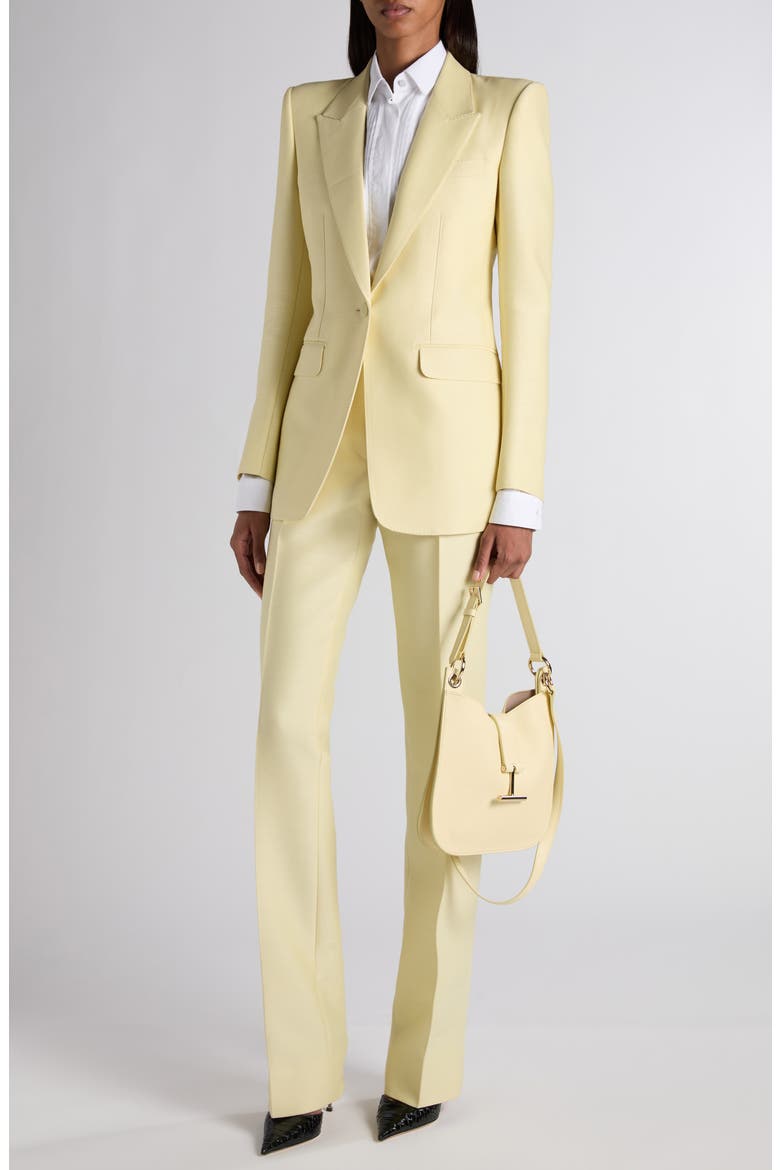 Strong Shoulder Wool & Silk Radzimir Jacket, Alternate, color, PALE LEMON