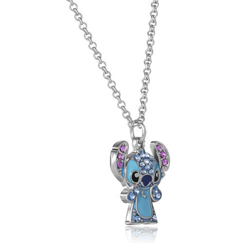 Disney Lilo & Stitch Pave Crystal Pendant Necklace In Gray