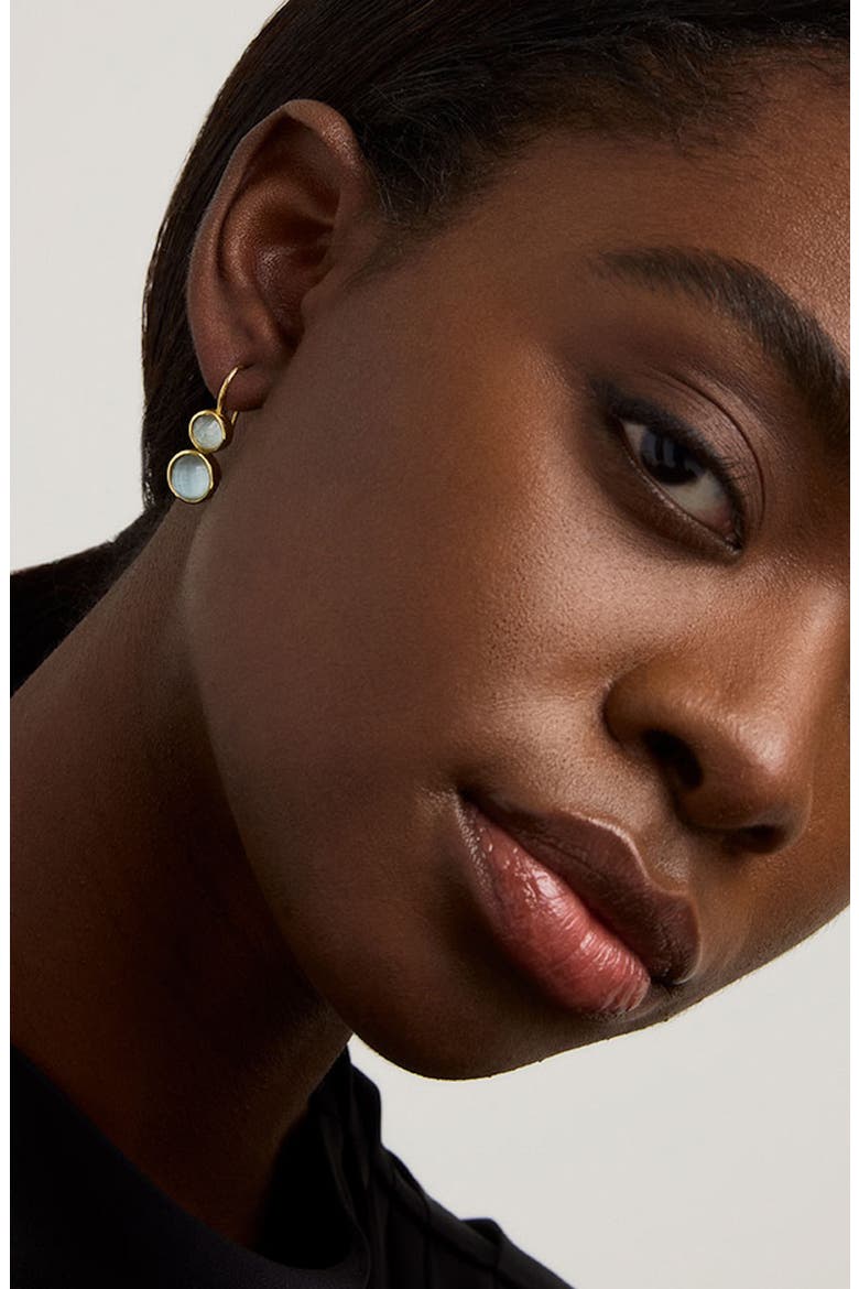 Tulum Double Droplet Earrings, Alternate, color, IRIDESCENT SKY BLUE/ GOLD
