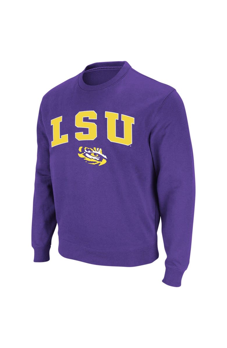 COLOSSEUM Men's Colosseum Purple LSU Tigers Arch & Logo Crew Neck Sweatshirt, Alternate, color, Purple