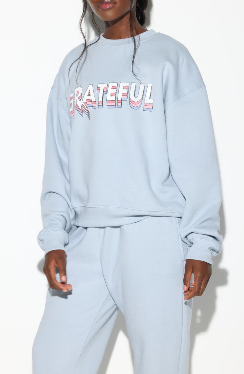 Spiritual Gangster Grateful Ascent La Brea Cotton Sweatshirt, Main, color, Ice Blue