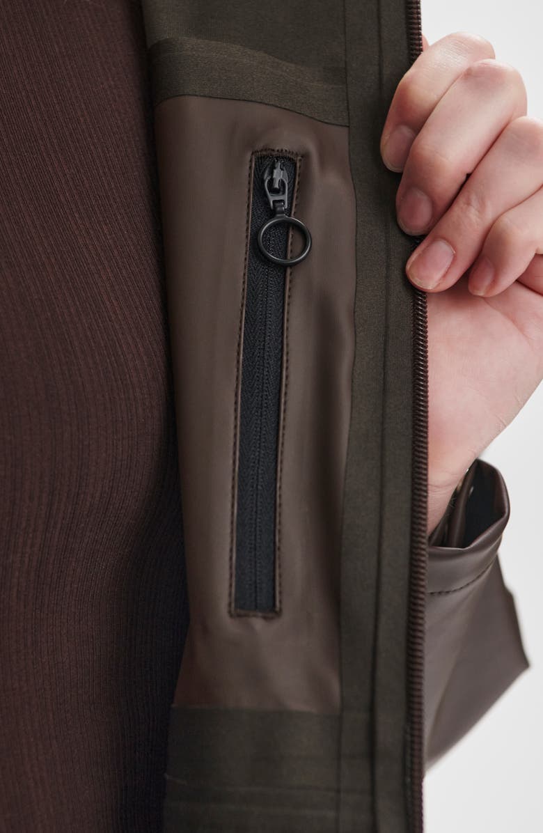 Varley Kirsten Waterproof Hooded Raincoat, Alternate, color, Dark Truffle