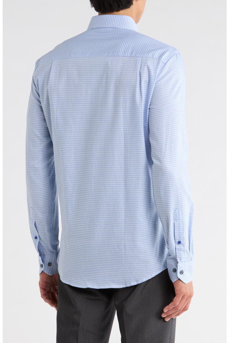 Slim Fit Check Stretch Cotton Dress Shirt, Alternate, color, BLUE