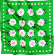Centinelle White Flower Silk Medium Square Scarf