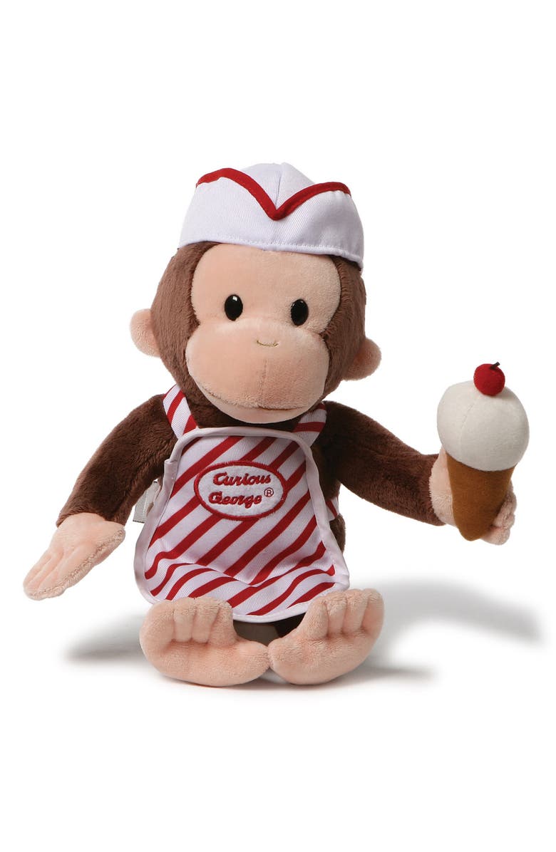 Gund Curious George<sup>®</sup> Ice Cream Stuffed Animal, Main, color, 