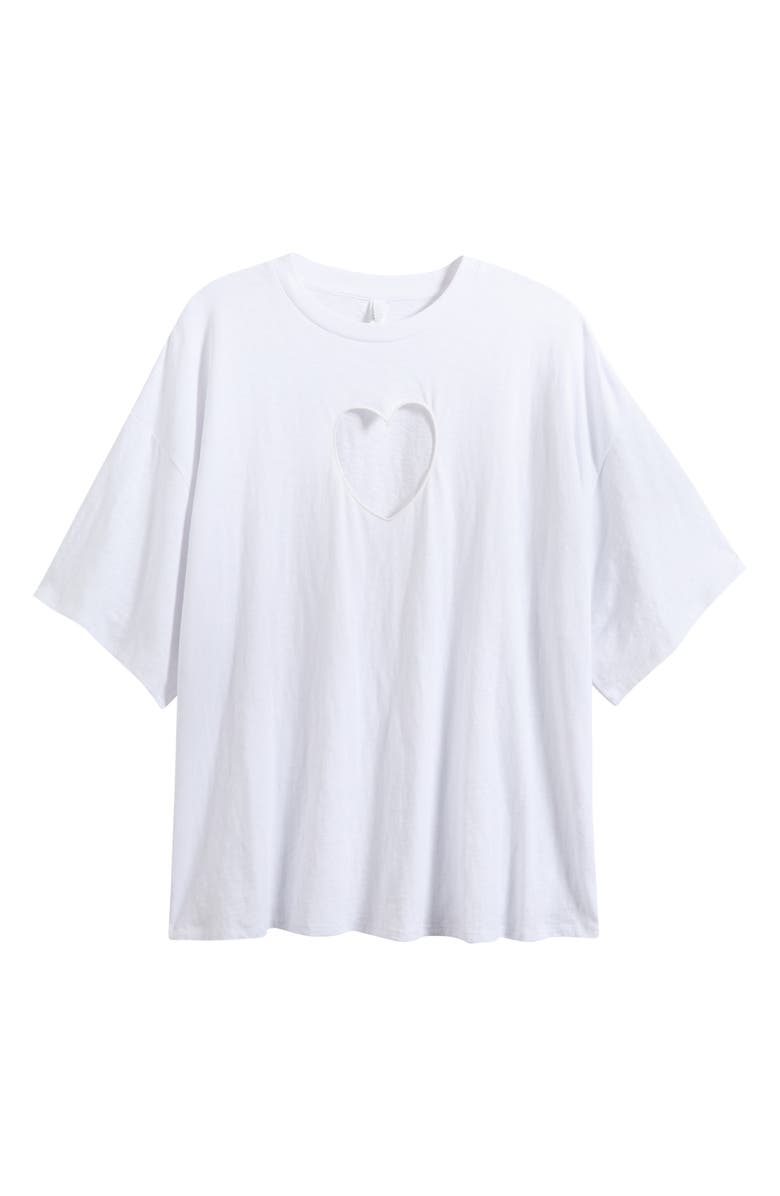 SKIMS Heart Cutout Pajama T-Shirt, Main, color, Snow