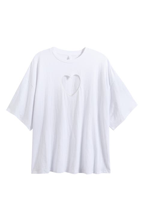 Heart Cutout Pajama T-Shirt (Regular & Plus)