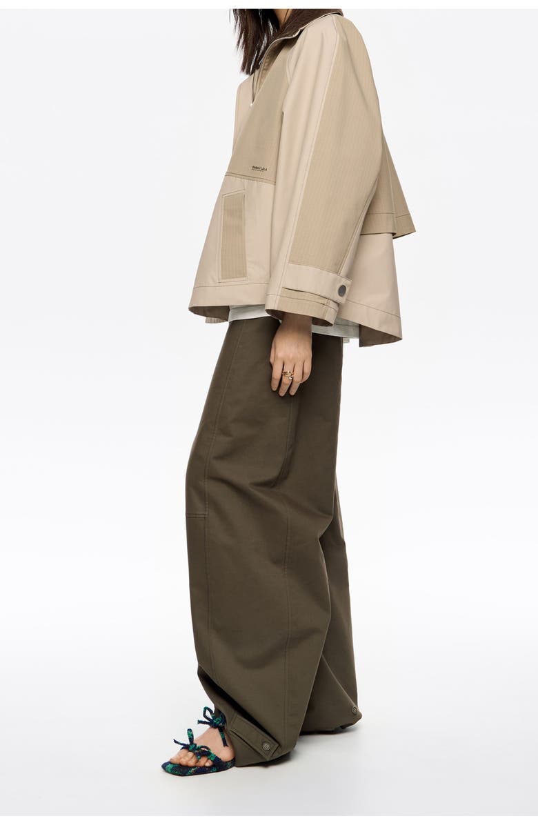 Bimba y Lola Two-Tone A-Line Trench, Alternate, color, Stone