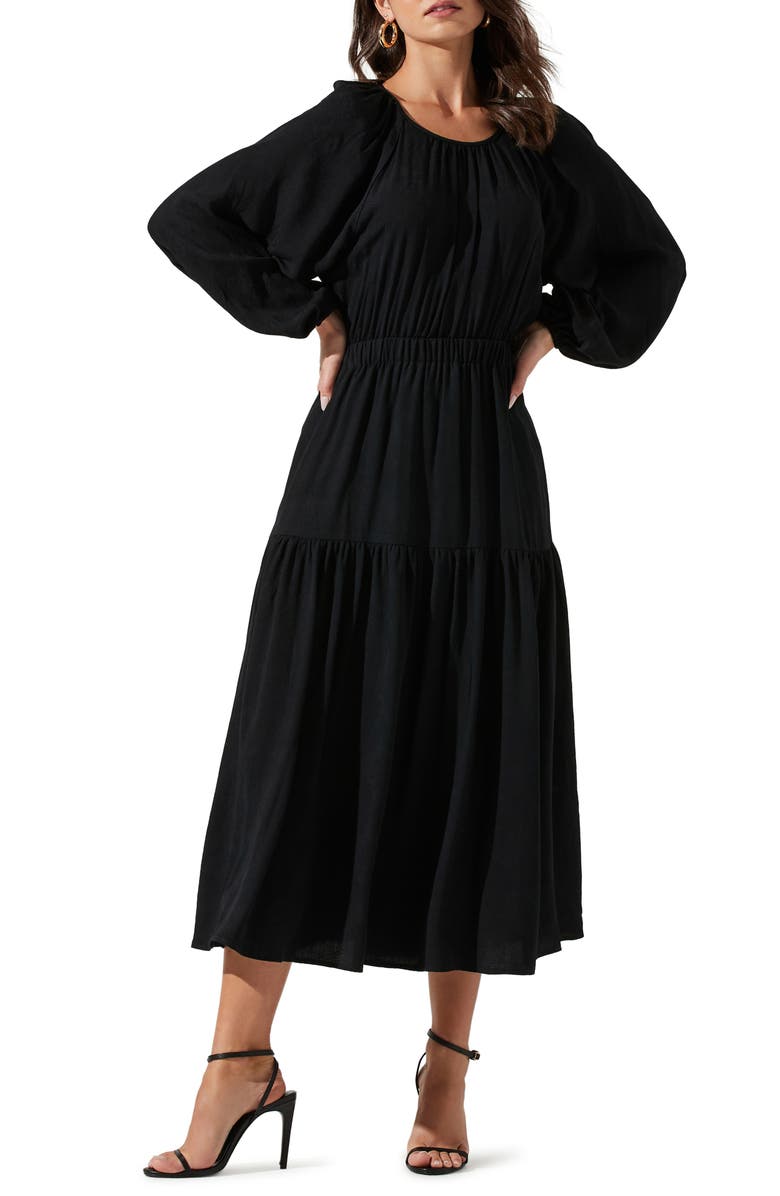 ASTR the Label Cutout Long Sleeve Midi Dress, Main, color,