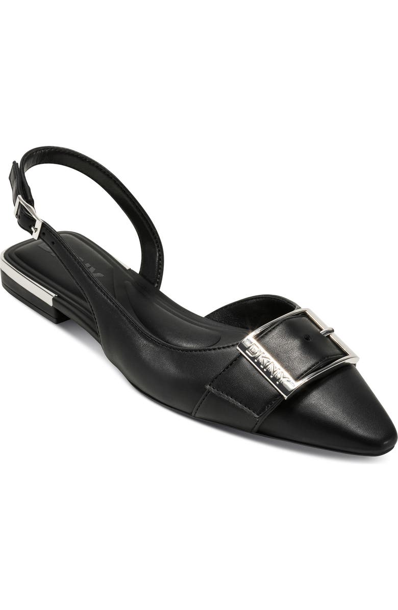 DKNY Clemma Pointed Toe Slingback Flat, Main, color, Black