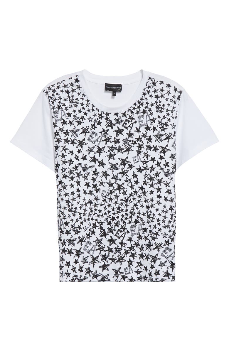 Emporio Armani Star Print Cotton T-Shirt, Alternate, color,