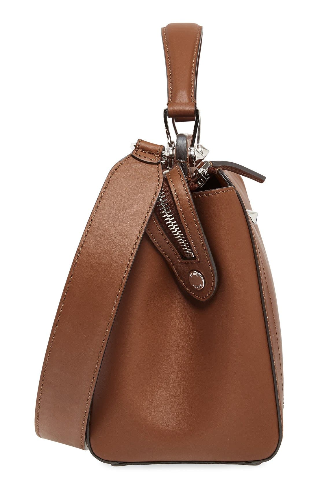 'DOTCOM' Leather Satchel, Alternate, color, BARK/ BUBBLE GUM