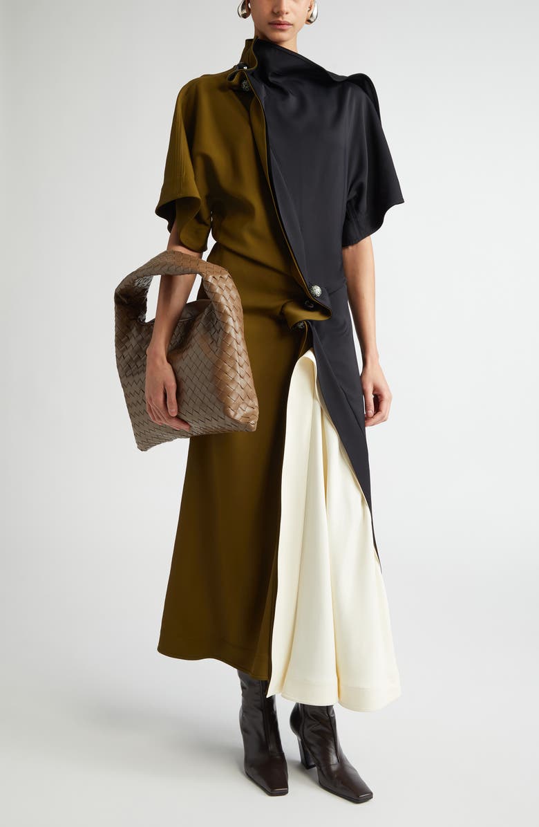 Bottega Veneta Piercing Detail Stretch Cady Midi Dress, Main, color, 