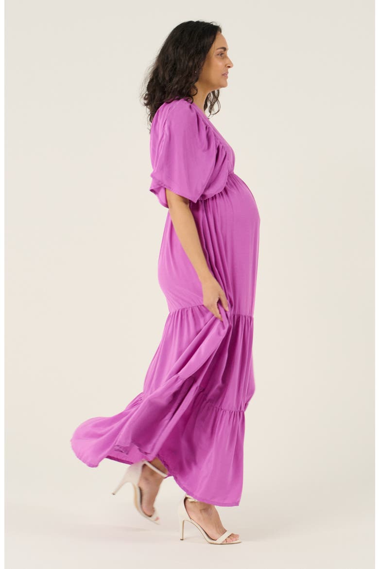 Claudette Maternity maxi dress, Alternate, color, Petunia